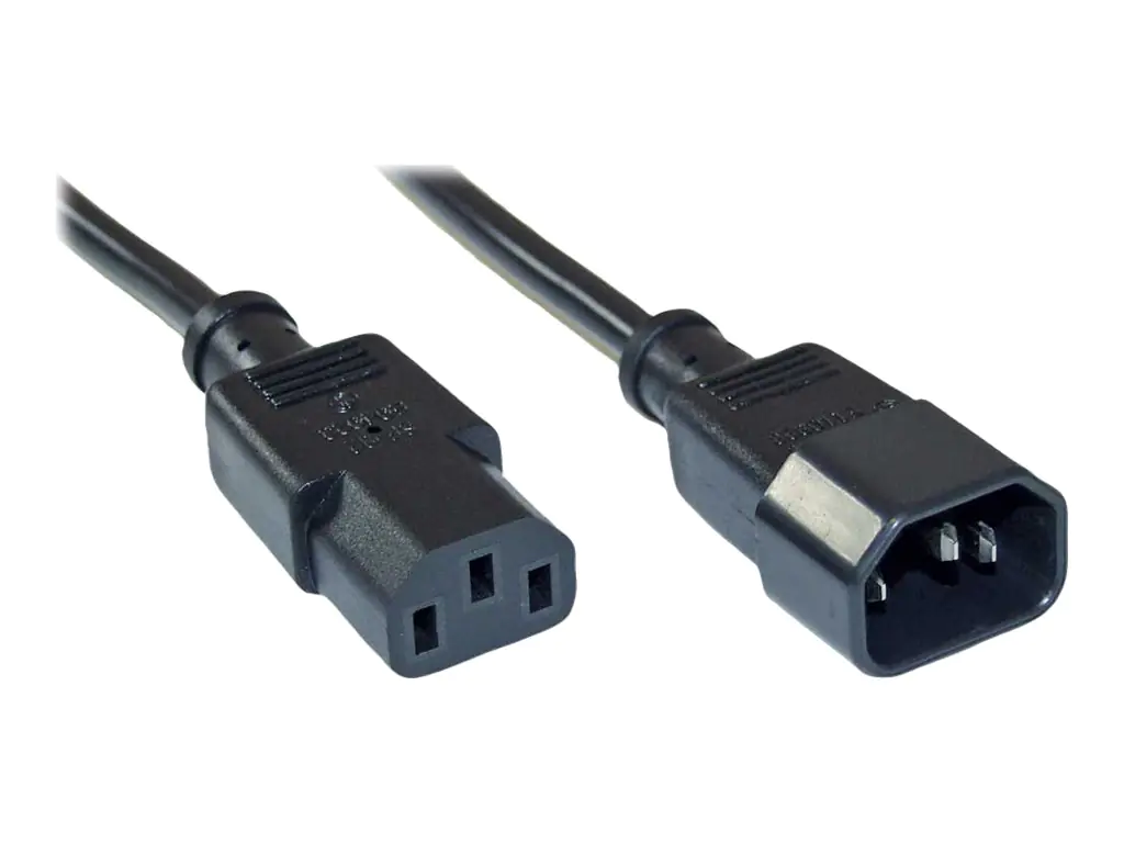 InLine - Spannungsversorgungs-Verlängerungskabel - power IEC 60320 C13 zu IEC 60320 C14 - 75 cm - Schwarz