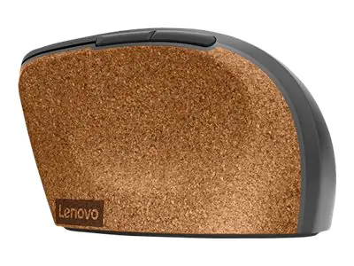 Lenovo Go - Maus - ergonomisch - Für Rechtshänder - optisch blau - 6 Tasten - kabellos - 2.4 GHz - kabelloser Empfänger (USB) - Grau, Kork - retail