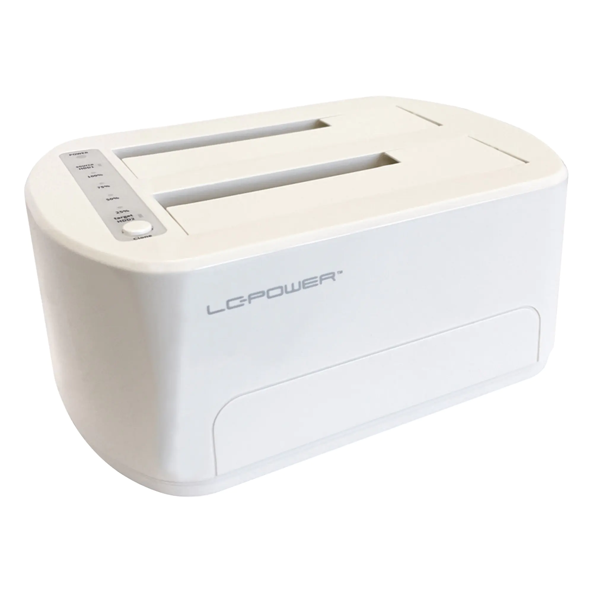 LC Power LC-DOCK-U3-VI - HDD / SSD Dockingstation - 2.5", 3.5" (6.4 cm, 8.9 cm) - 2 Sender/Kanal - SATA - USB 3.2 (Gen 2x1) - weiß, Eierschale