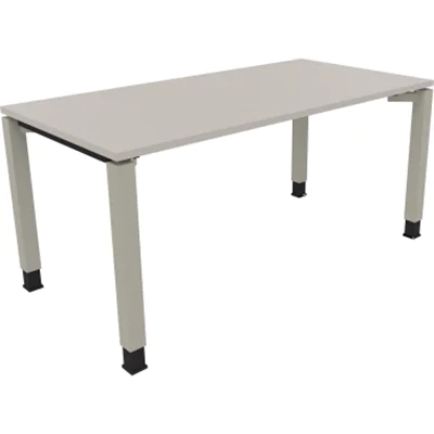 Schreibtisch Vierfuß Quadratrohr B1400xT800xH680-820 si/Lichtgrau