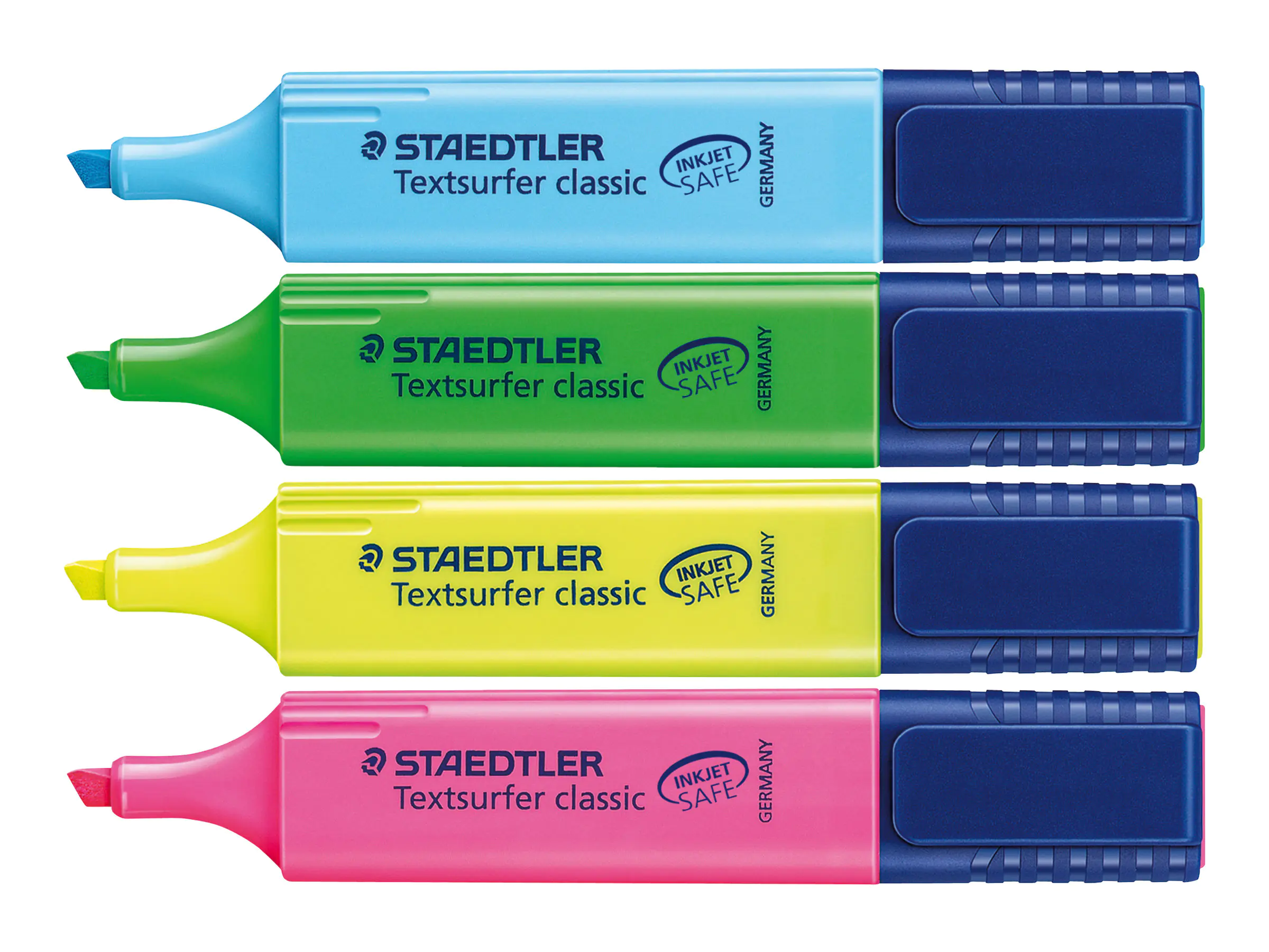 STAEDTLER Textsurfer classic - Textmarker - Blau, Grün, Gelb, rosa - Pigmenttinte - 1-5 mm (Packung mit 4) 364 WP4