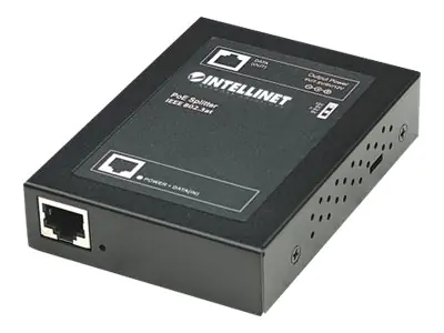 Intellinet PoE+ Splitter, IEEE802.3at mit 5 / 7,5 / 9 / 12 V DC Ausgangsspannung - PoE-Splitter - Schwarz