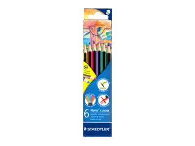 STAEDTLER Noris colour - Farbstift - Rot, Grün, Hellblau, Gelb, Dark Mauve, Van Dyke Brown (Packung mit 6) 185 C6