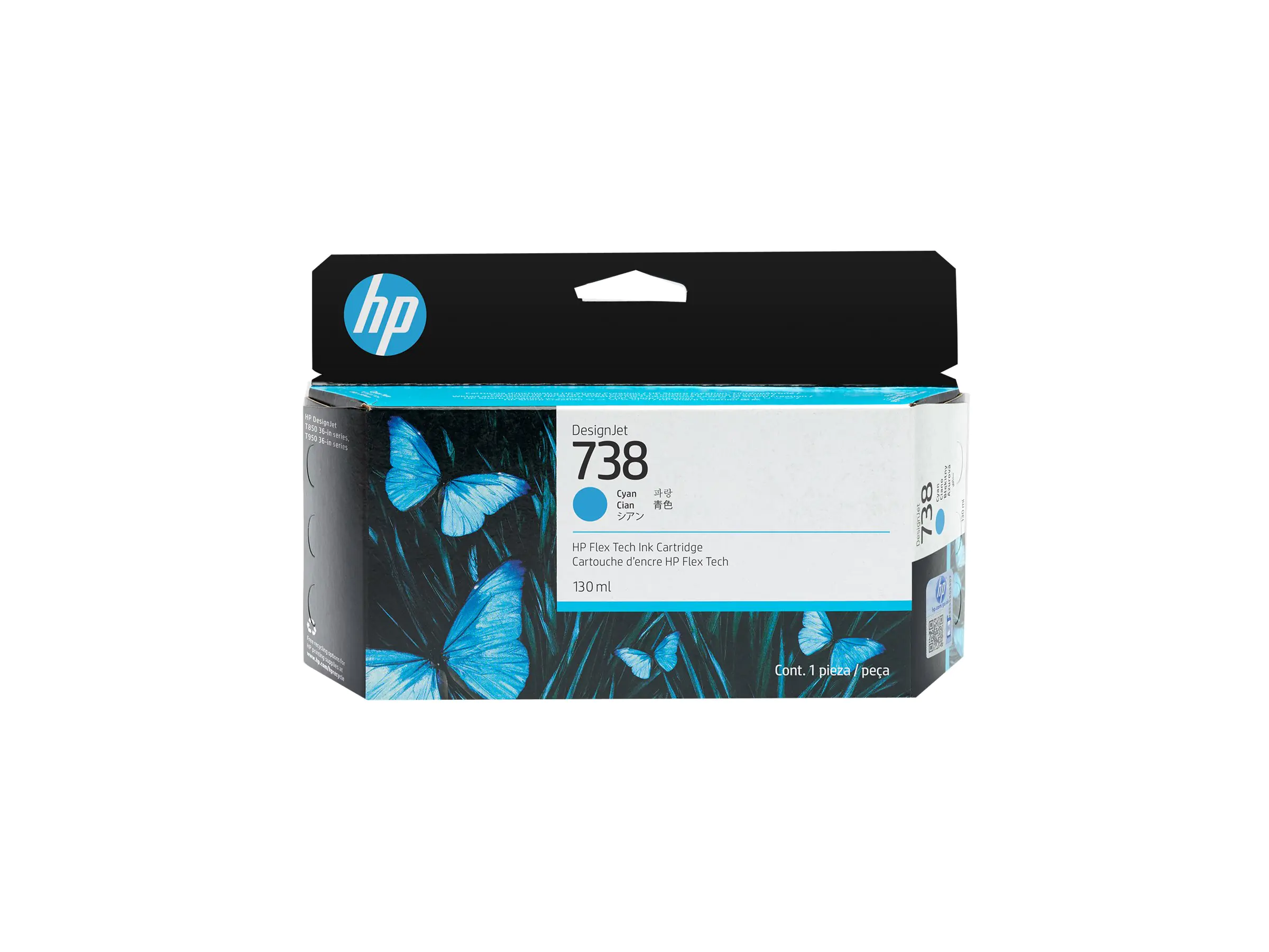 HP 738 - 130 ml - Cyan - original - DesignJet - Tintenpatrone - für DesignJet T950