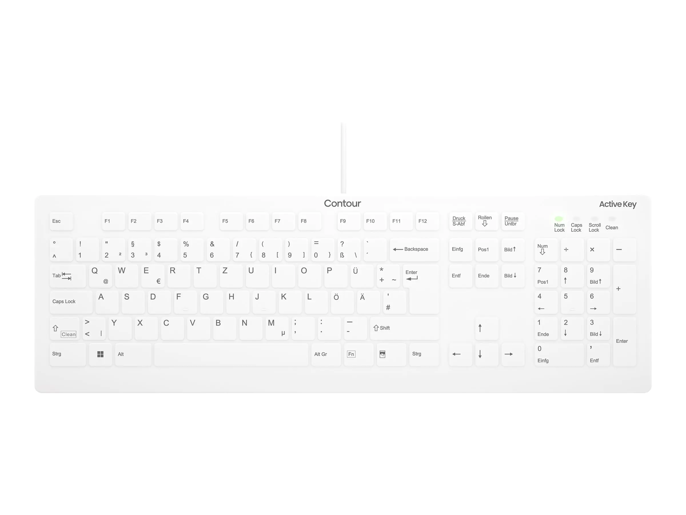 Cherry Active Key AK-C8112 - Tastatur - wipe disinfection, flat key profile