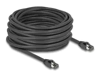 Delock - Patch-Kabel - RJ-45 (M) zu RJ-45 (M) - 15 m - 7.5 mm - SFTP, PiMF - CAT 8.1 - halogenfrei, ohne Haken - Schwarz