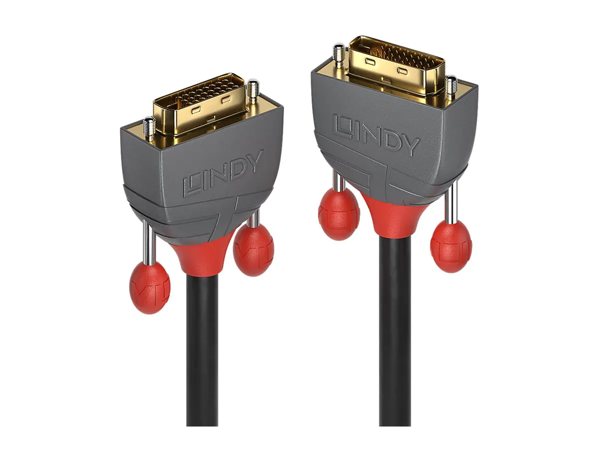 Lindy Anthra Line - DVI-Kabel - Dual Link - DVI-D (M) zu DVI-D (M) - 3 m - rund, Daumenschrauben - Schwarz