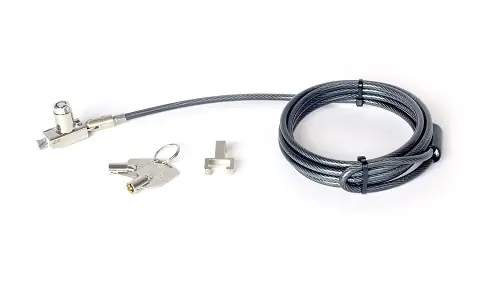 Noble TZ Wedge Low Profile - Notebook-Verriegelungsset - Silber - 1.8 m - 1 Jahr Hardware-Basisgarantie