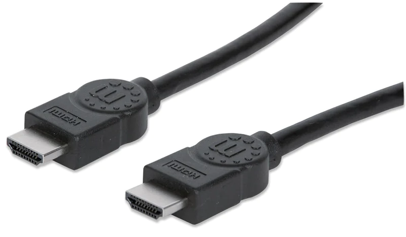 Manhattan HDMI Cable, 4K@30Hz (High Speed), 3m, Male to Male, Black, Equivalent to Startech HDMM3M, Ultra HD 4k x 2k, Fully Shielded, Gold Plated Contacts, Lifetime Warranty, Polybag - High Speed - HDMI-Kabel - HDMI männlich zu HDMI männlich - 3 m - Doppe