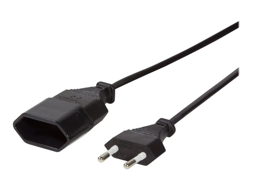 LogiLink - Spannungsversorgungs-Verlängerungskabel - Eurostecker (M) bis Eurostecker (W) - 2 m - Schwarz