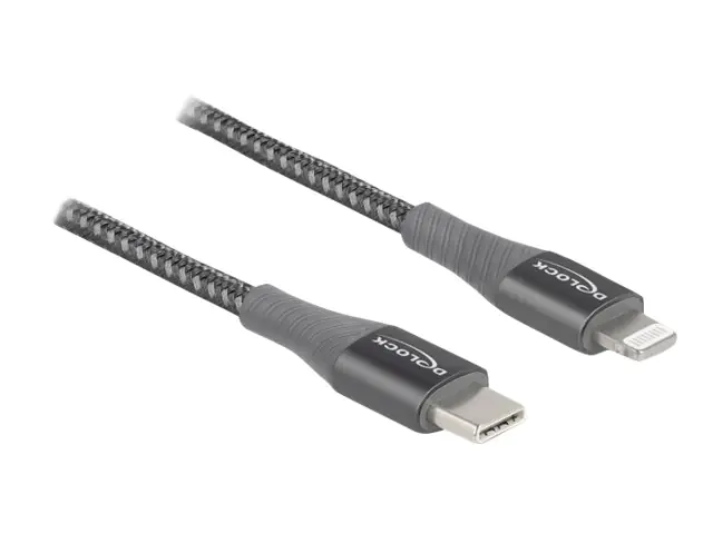 Delock - Lightning-Kabel - 24 pin USB-C männlich zu Lightning männlich - 50 cm - Grau