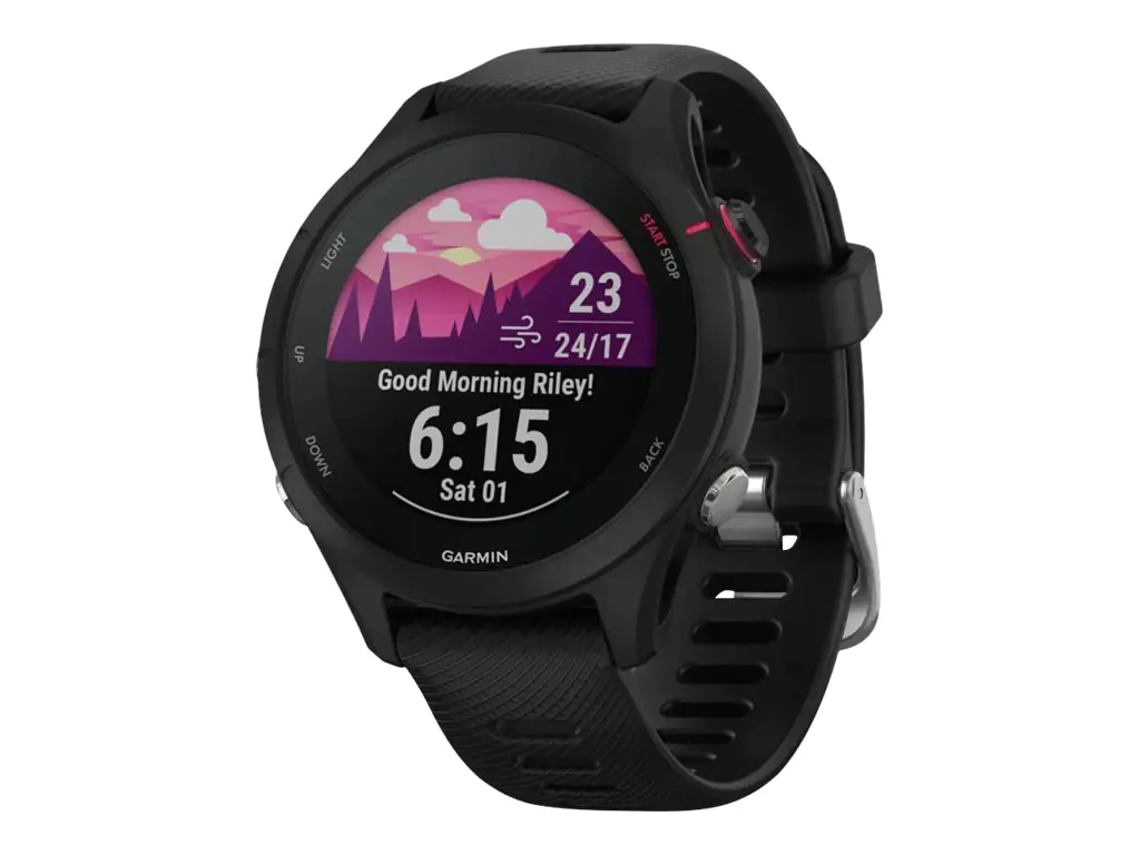 Garmin Forerunner 255S Music - 41 mm - Sportuhr mit Riemen - Silikon - Handgelenkgröße: 110-175 mm - Anzeige 2.75 cm (1.1") - 4 GB - Bluetooth, Wi-Fi, ANT+ - 39 g - Schwarz