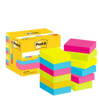 Post-it Haftnotiz Notes Energetic Collection 51 x 38 mm (B x H) farbig sortiert 100 Bl./Block 12 Block/Pack. Post-it Haftnotiz Notes Energetic Collection 51 x 38 mm (B x H) farbig sortiert 100 Bl./Block 12 Block/Pack.