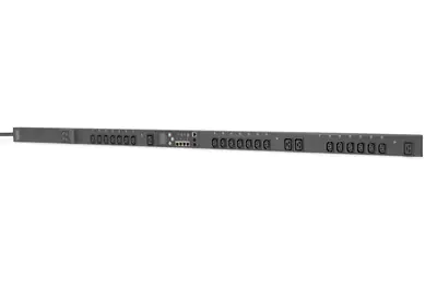 DIGITUS - Stromverteilungseinheit (Rack - einbaufähig) - Wechselstrom 250 V - 8000 Watt - 1-phasig - Ethernet 10/100, serial - Eingabe, Eingang IEC 60309 32A - Ausgangsanschlüsse: 24 (4 x IEC 60320 C19, 20 x IEC 60320 C13) - 3 m Schnur - Schwarz