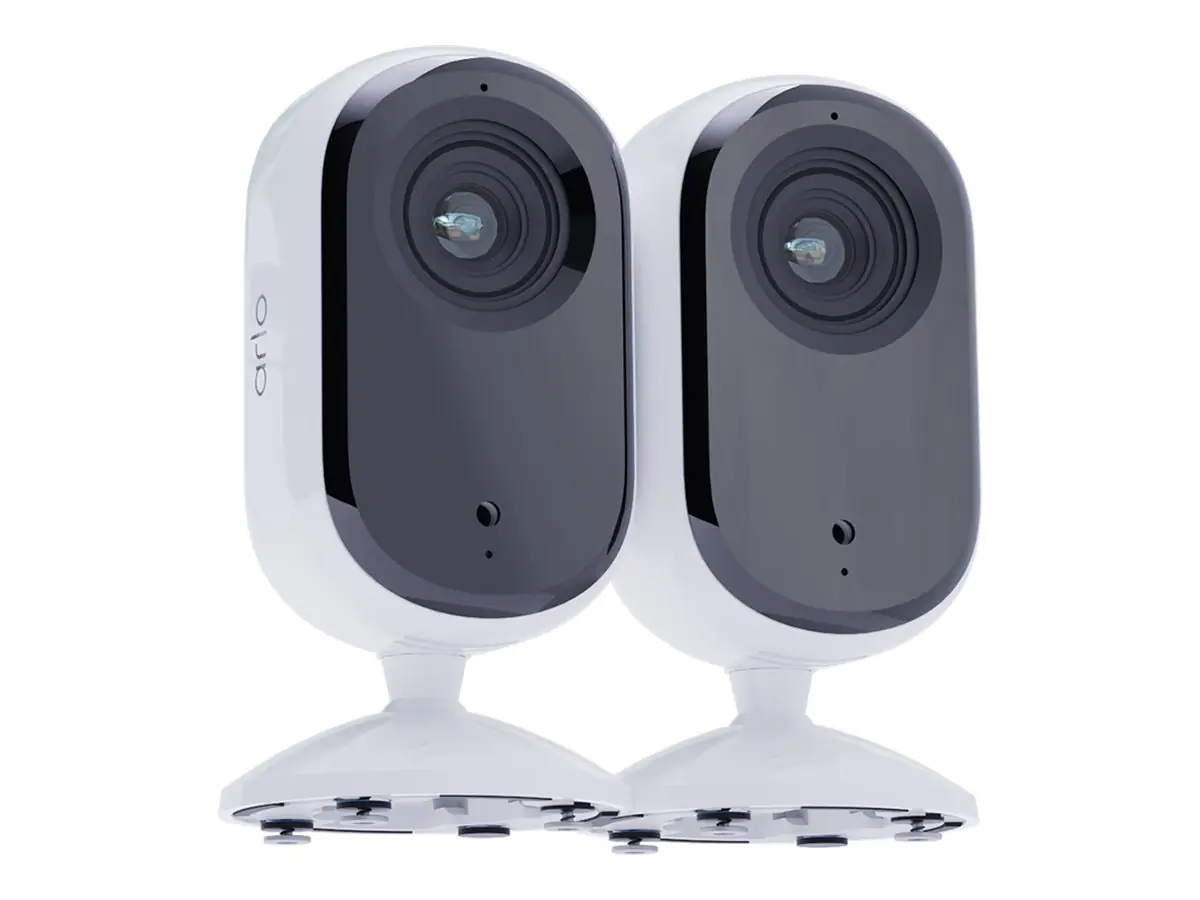 Arlo Essential Indoor 2K - Netzwerk-Überwachungskamera - Innenbereich - Farbe (Tag&Nacht) - 4 MP - 2560 x 1440 - Audio - drahtlos - Wi-Fi - mit Arlo Secure Plan (Testversion) (Packung mit 2)
