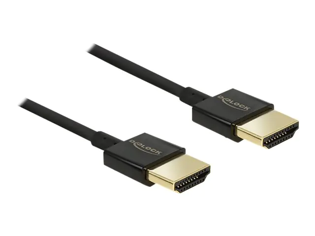 DeLOCK Slim Premium - HDMI mit Ethernetkabel - HDMI (M) bis HDMI (M) - 2 m - Dreifachisolierung - Schwarz - 4K Unterstützung DeLOCK Slim Premium - HDMI mit Ethernetkabel - HDMI (M) bis HDMI (M) - 2 m - Dreifachisolierung - Schwarz - 4K Unterstützung