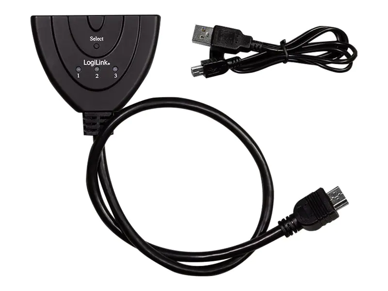 LogiLink - Video/audio splitter/switch - 3 x HDMI - Desktop