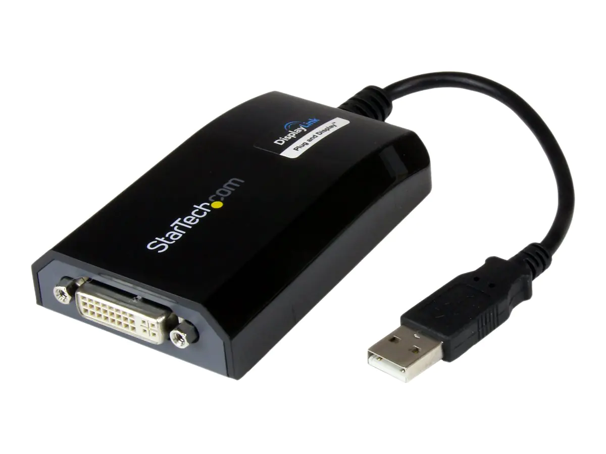 StarTech USB auf DVI Video Adapter - Externe Multi Monitor Grafikkarte für PC und MAC - 1920x1200 - USB/DVI-Adapter - USB (M) zu DVI-I (W) - USB 2.0 - 27 m - 1920 x 1200 (WUXGA) Support - Schwarz - für P/N: DVIDDMM10, DVIDDMM6, DVIDSMM10, DVIMM6, DVISPL1D