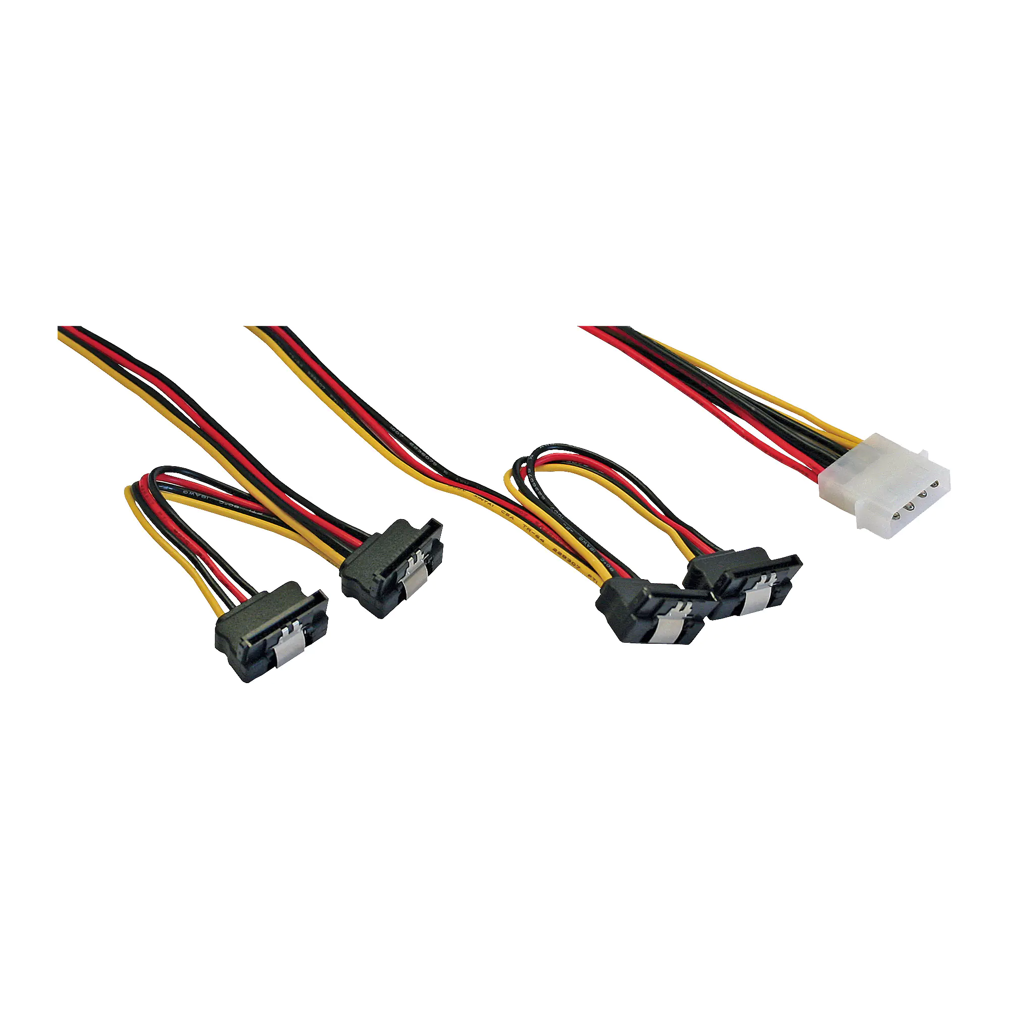 InLine Y-cable - Netzteil - interne Stromversorgung, 4-polig (M) zu SATA-Stromstecker (M) - 95 cm - 90° Stecker, eingerastet