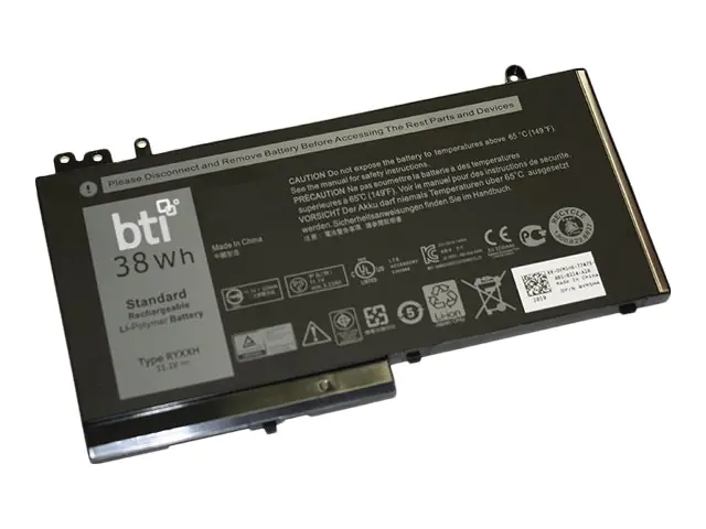 BTI - Laptop-Batterie (gleichwertig mit: Dell 451-BBLH, Dell VVXTW, Dell 451-BBLJ, Dell 2CP9F, Dell RYXXH, Dell TNMFF, Dell R5MD0, Dell 0RYXXH, Dell 451-BBJR, Dell 5TFCY, Dell 9P4D2, Dell VYXTW, Dell YD8XC) - Lithium-Polymer - 3 Zellen - 3420 mAh - 38 Wh