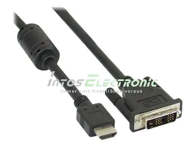 InLine - Adapterkabel - Single Link - HDMI männlich zu DVI-D männlich - 1.8 m - abgeschirmt - Schwarz InLine - Adapterkabel - Single Link - HDMI männlich zu DVI-D männlich - 1.8 m - abgeschirmt - Schwarz