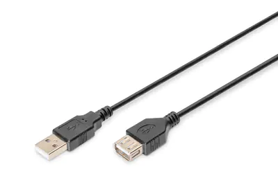 ASSMANN - USB-Verlängerungskabel - USB (W) bis USB (W) - USB 2.0 - 1.8 m - geformt - Schwarz