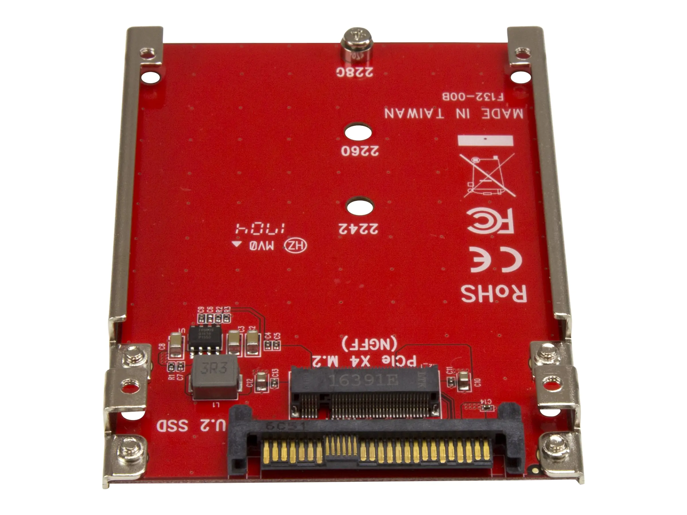 StarTech M.2 auf U.2 Adapter - für 1x M.2 NVMe SSD - U.2 (SFF-8639) Host Interface - SSD M.2 - NVME M.2 SSD - M.2 PCIe SSD - M.2 Drive - Schnittstellenadapter - M.2 - M.2 Card - U.2 - Rot
