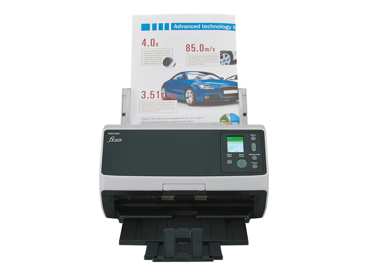 Ricoh fi-8170 - Dokumentenscanner - Dual CIS - Duplex - 216 x 355.6 mm - 600 dpi x 600 dpi - bis zu 70 Seiten/Min. (einfarbig) / bis zu 70 Seiten/Min. (Farbe) - automatischer Dokumenteneinzug (100 Blätter) - bis zu 10000 Scanvorgänge/Tag - USB 3.2 Ge