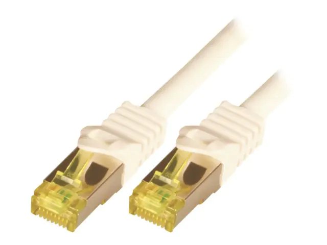 M-CAB - Patch-Kabel - RJ-45 (M) zu RJ-45 (M) - 3 m - SFTP, PiMF - CAT 7 - halogenfrei, geformt, ohne Haken - weiß