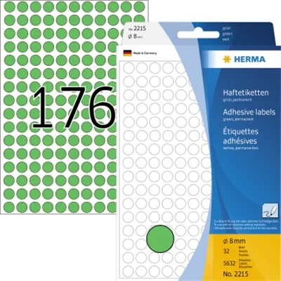 HERMA Markierungspunkt 2215 8mm Papier grün 5.632 St./Pack. HERMA Markierungspunkt 2215 8mm Papier grün 5.632 St./Pack.