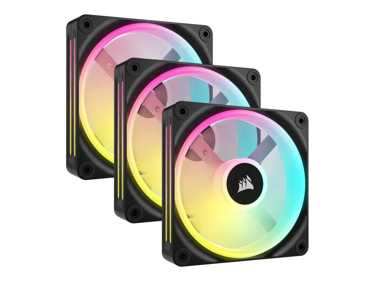 Corsair iCUE LINK QX120 RGB - Gehäuselüfter - mit Temperatursensor - 120 mm - Schwarz (Packung mit
