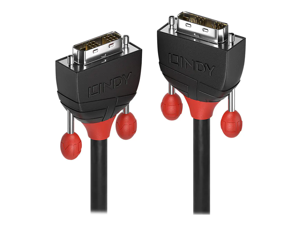 Lindy Black Line - DVI-Kabel - Single Link - DVI-D (M) zu DVI-D (M) - 10 m - rund, Daumenschrauben, 1080p-Unterstützung - Schwarz