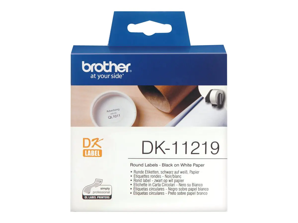 Brother DK-11219 - Schwarz auf Weiß - Rolle (1,2 cm) DK11219