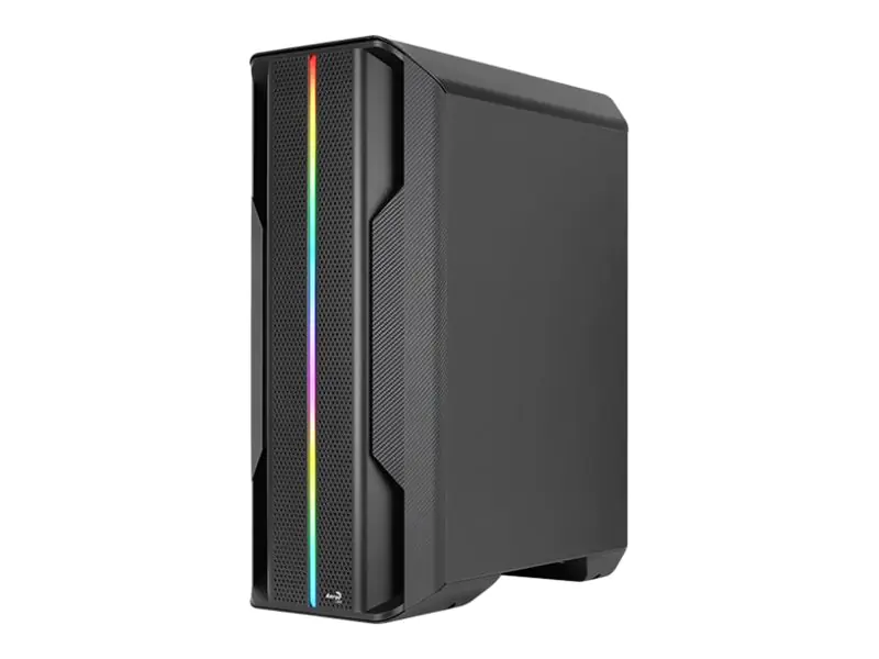 AeroCool Splinter Duo - Mid tower - ATX - Seitenteil mit Fenster (gehärtetes Glas) - Schwarz - USB/Audio
