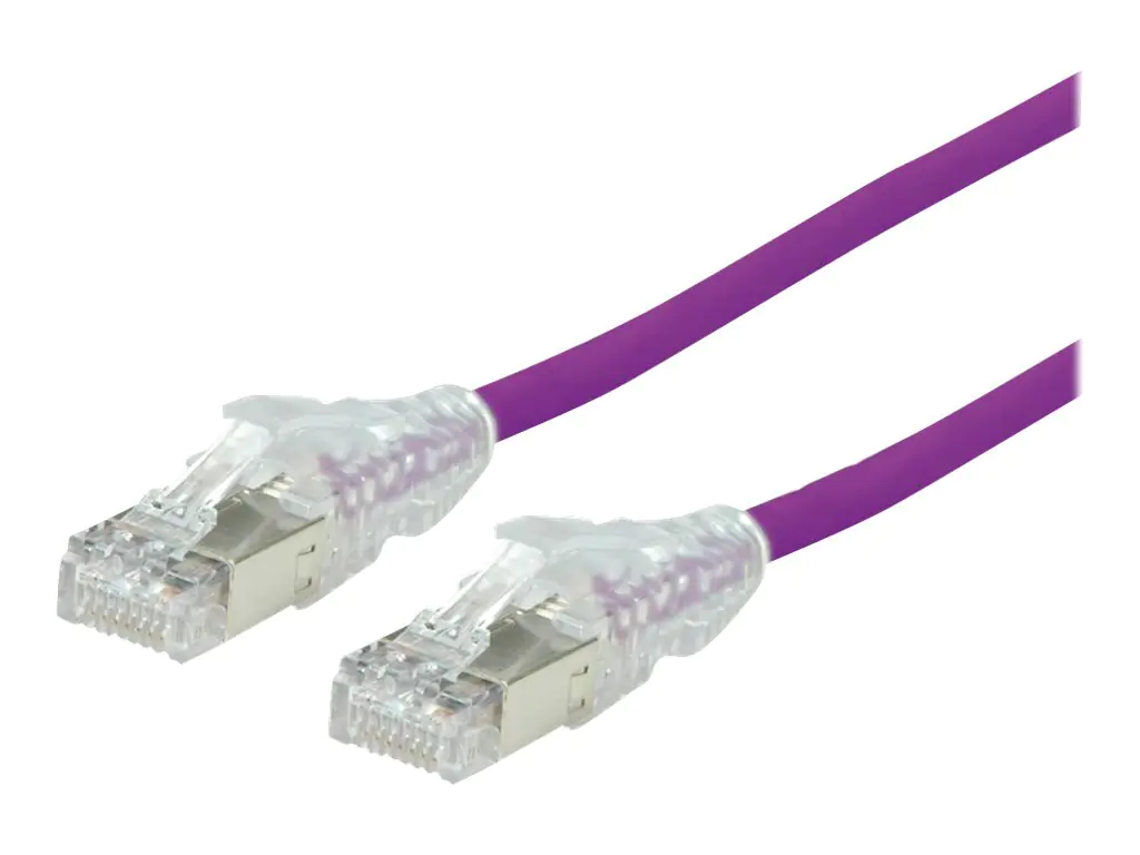 Dätwyler - Patch-Kabel - RJ-45 (M) zu RJ-45 (M) - 5 m - SFTP, PiMF - CAT 6a - geschirmt, halogenfrei, ohne Haken, verseilt - lila