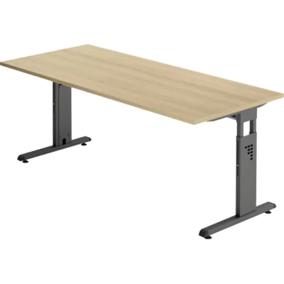 Hammerbacher Schreibtisch VOS19/E/G C-Fuß 180x80cm eiche/graphit