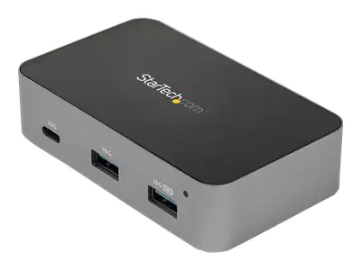 StarTech HB31C2A1CGS 3-Port-USB-C-Hub (LAN-Hub, 10 Gbit/s, 2x USB-A und 1x USB-C, 1m Hostkabel, powered, mit Netzteil) - Hub - 1 x USB-C + 2 x USB 3.1 + 1 x 10/100/1000 - Desktop - Wechselstrom 110/240 V - für P/N: PEXUSB321C
