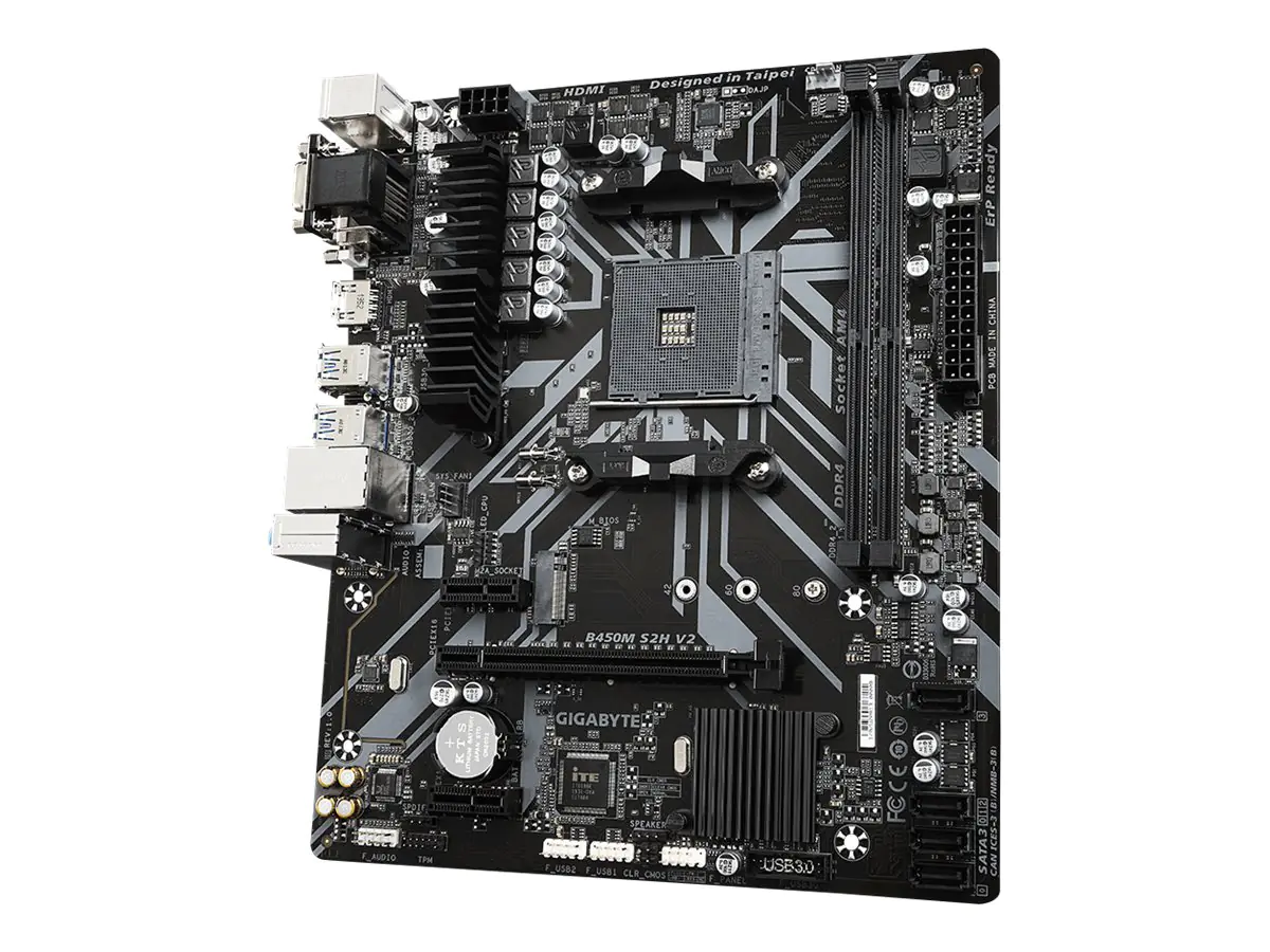 Gigabyte B450M S2H V2 - 1.0 - Motherboard - micro ATX - Socket AM4 - AMD B450 Chipsatz - USB 3.1 Gen 1 - Gigabit LAN - Onboard-Grafik (CPU erforderlich) - HD Audio (8-Kanal)