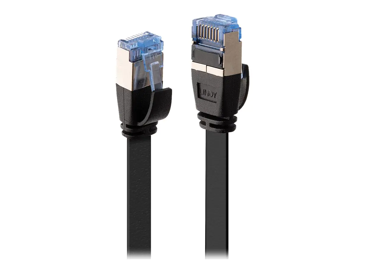 Lindy - Patch-Kabel - RJ-45 (M) bis RJ-45 (M) - 5 m - U/FTP - CAT 6a - geformt, ohne Haken, flach - Schwarz