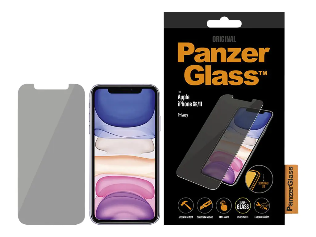 PanzerGlass Privacy - Bildschirmschutz für Handy - Glas - mit Sichtschutzfilter - für Apple iPhone 11, XR