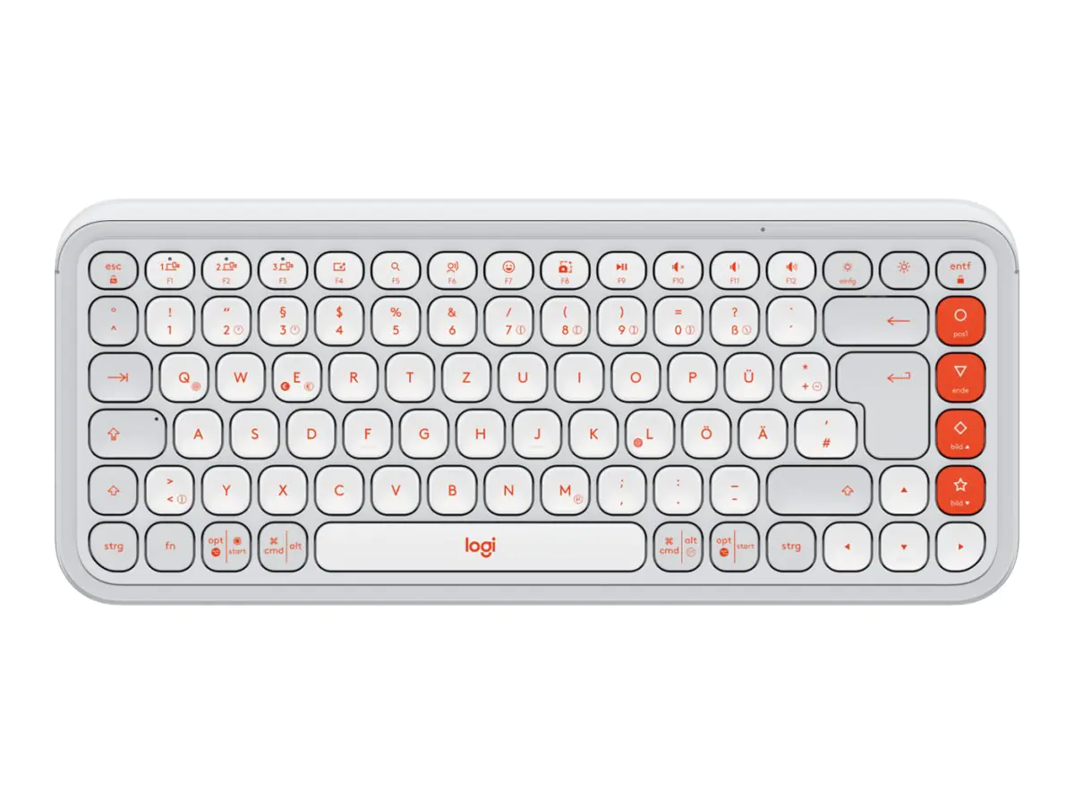 Logitech POP Icon Keys - Tastatur - kabellos - Bluetooth LE - QWERTZ - Deutsch - Off White, orange
