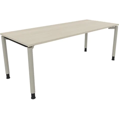 Schreibtisch Vierfuß Rundrohr B2000xT800xH680-820 si/Akazie hell