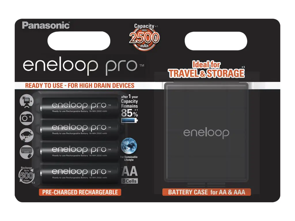 Panasonic eneloop pro HR06+Box Mignon AA -Akku NiMH 2500 mAh 1.2 V 4 St.
