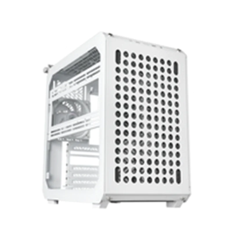 CoolerMaster Qube 500 FLATPACK - Black & White Edition - mid tower - E-ATX - Seitenteil mit Fenster (gehärtetes Glas) - keine Spannungsversorgung (ATX / SFX / SFX-L) - Schwarz und Weiß - USB/Audio