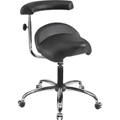 meychair Sitzhocker A20 Sattel schwarz Farbe des Fußkreuzes: chrom
