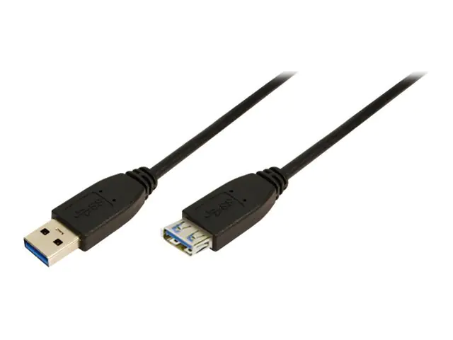 LogiLink - USB-Verlängerungskabel - USB Typ A (M) zu USB Typ A (W) - USB 3.0 - 1 m - geformt - Schwarz