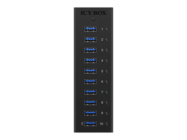 ICY BOX IB-AC6110 - Hub - 10 x SuperSpeed USB 3.0 - Desktop