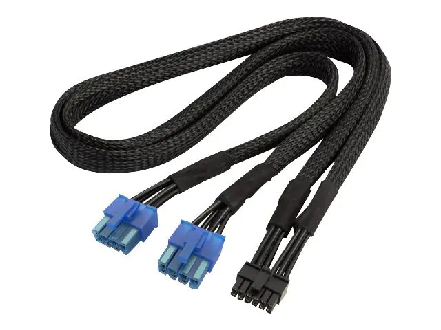 SilverStone PP12-PCIE - Stromkabel - 8-poliges EPS12V (4+4) (M) zu 12-poliger PCIe-Anschluss (M) - 55 cm - Schwarz