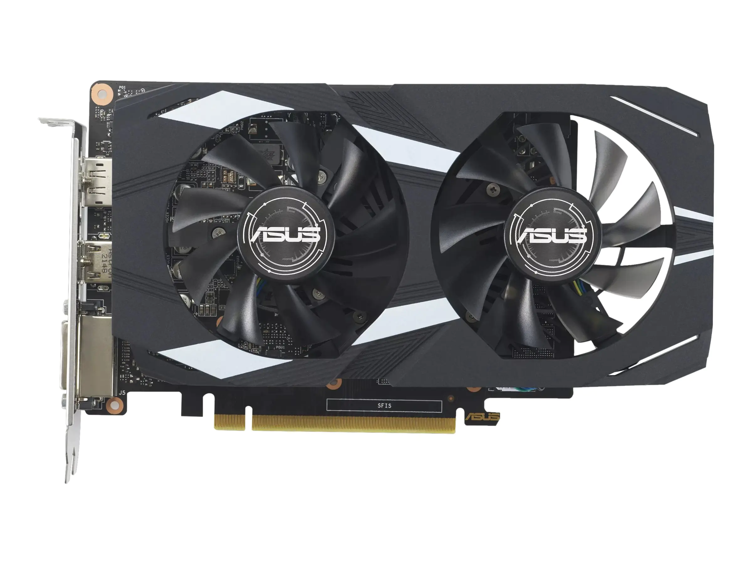 ASUS Dual GeForce GTX 1650 4GB EVO - OC Edition - Grafikkarten - GF GTX 1650 - 4 GB GDDR6 - PCIe 3.0 - DVI, HDMI, DisplayPort - Schwarz, Silber - Box
