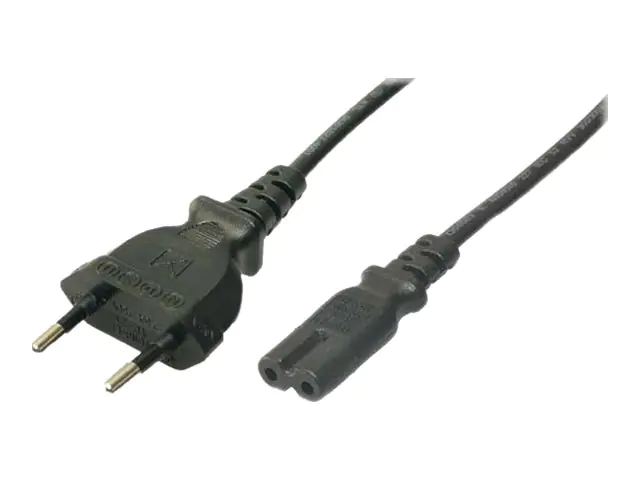 2direct - Stromkabel - Eurostecker (M) zu power IEC 60320 C7 - Wechselstrom 250 V - 1.8 m - Schwarz